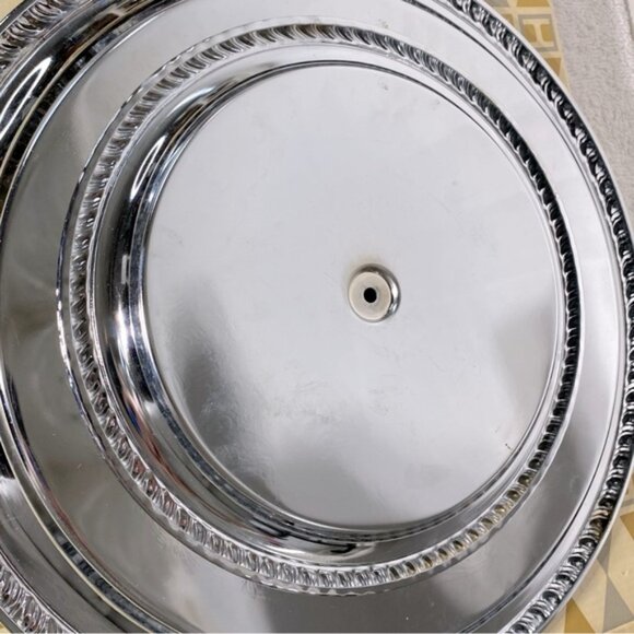 Vintage Irvinware Silver Tone Two Tier Serving Tray W Handle - Picture 11 of 16